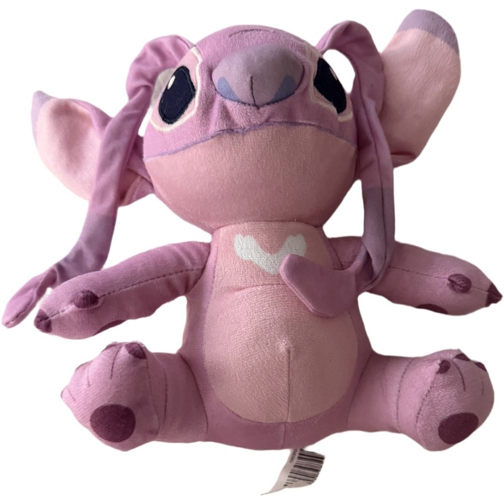 Disney Lilo & Stitch Angel Pink Plush Stuffed Animal Toy Heart Belly Soft Disney